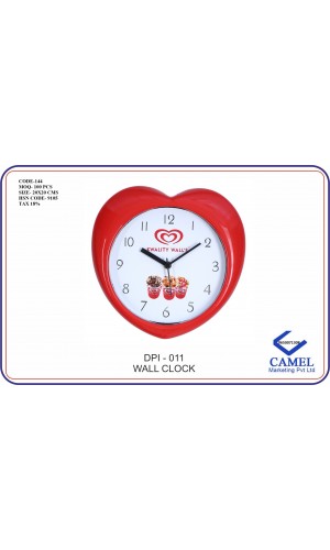 Heart Shape Plastic Wall Clock